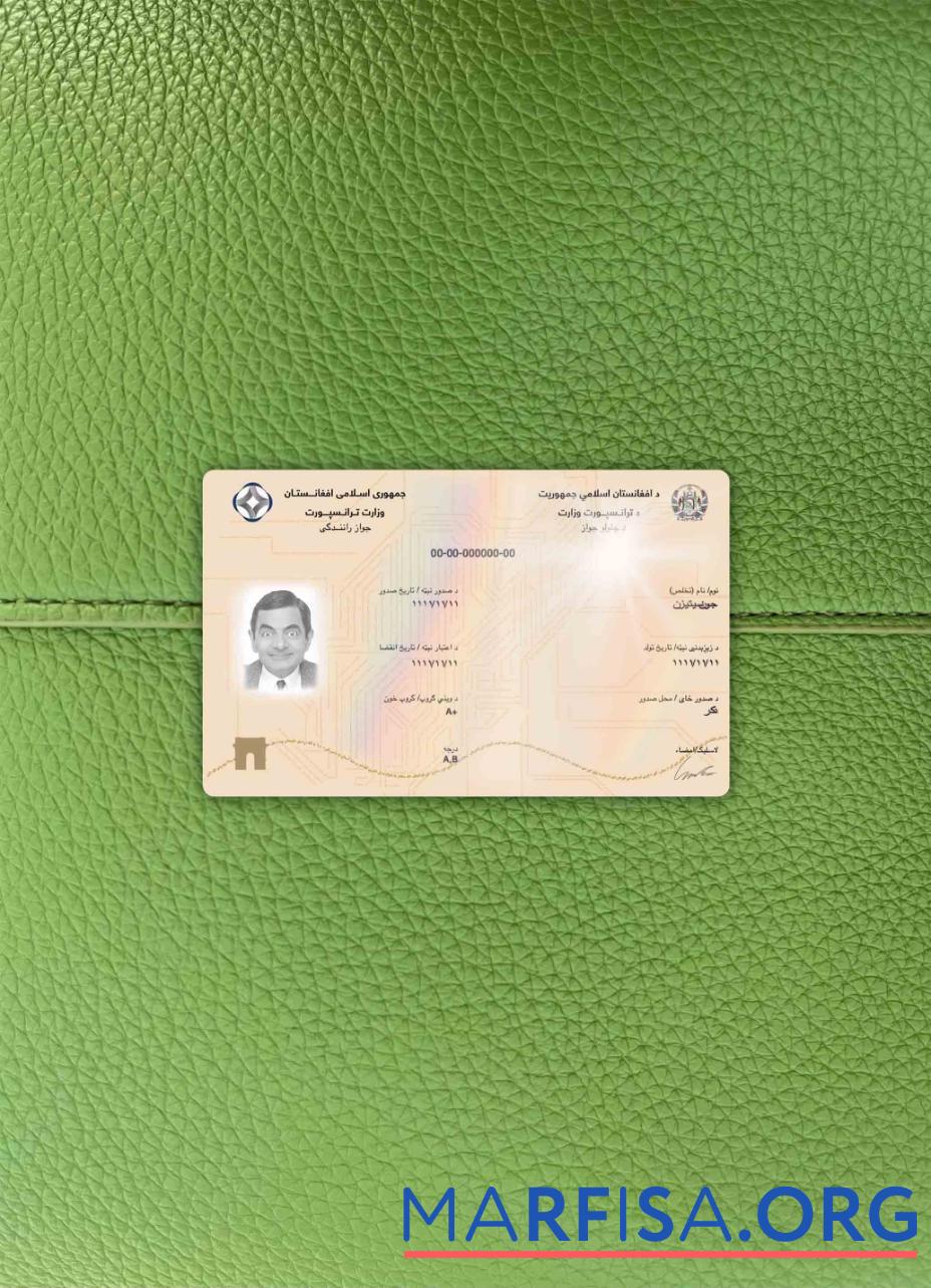 Realistic Afghanistan electronic DL, 2019 pres photolook sample